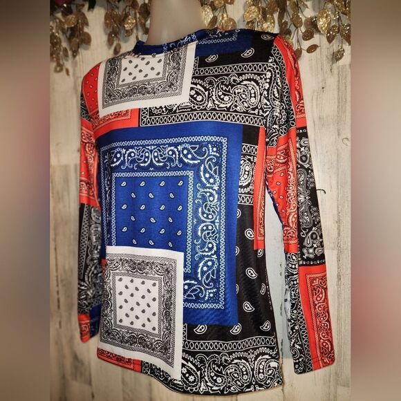 NWT Reason Flag Bandana Print Long Sleeve Tee - Picture 8 of 9
